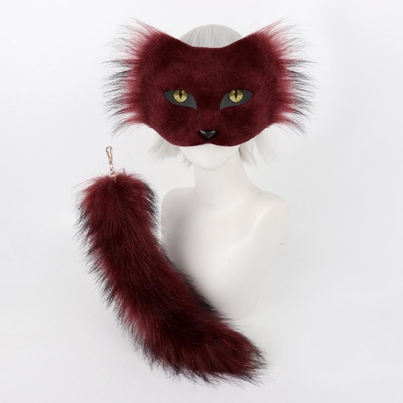 Flexible Mask With Plush Tail DIY Crafting Supply Costume Accessory For Costume And Creative Dressing Up Event