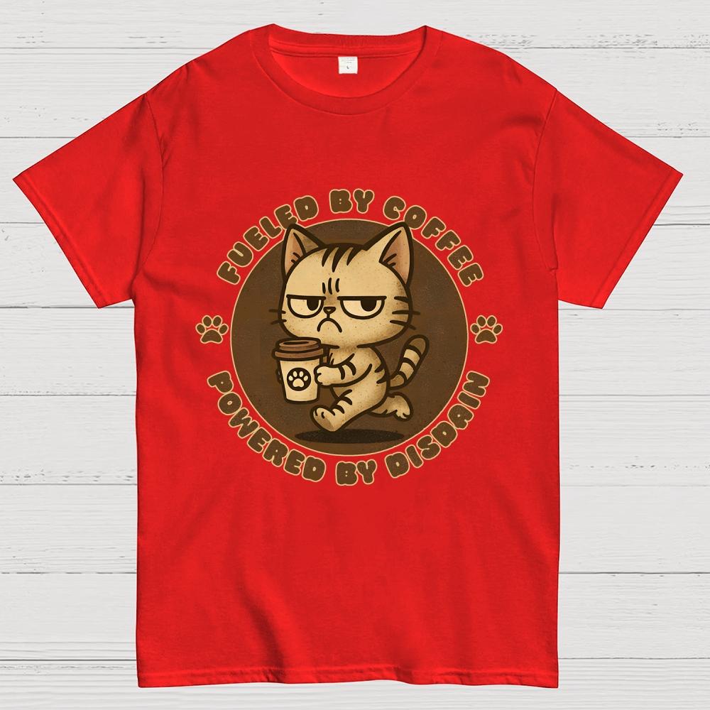 Fueled By Coffee Unisex 100% Cotton Summer Casual Cool Loose T-Shirt