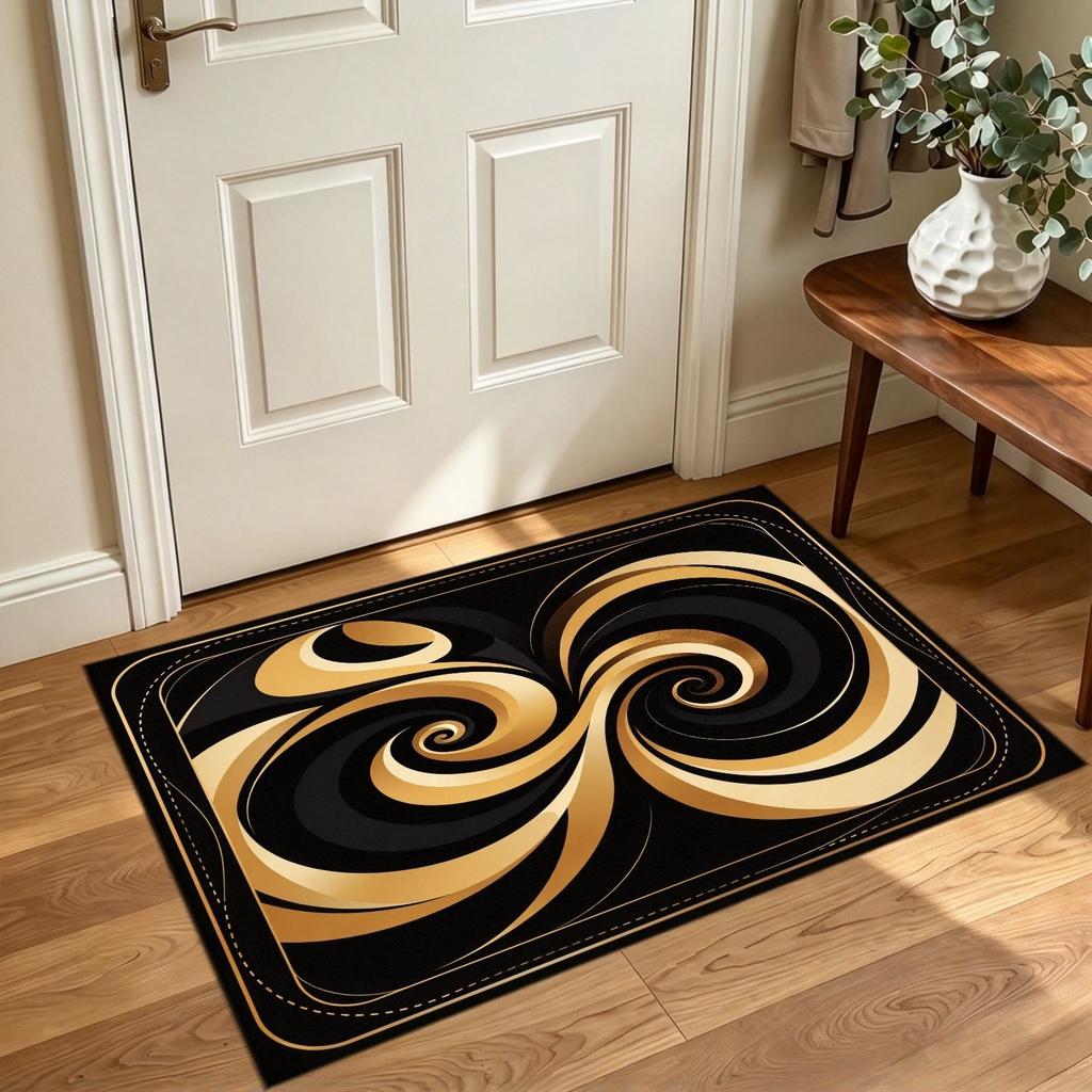 Skeleton Pumpkin Bat Pattern Entryway Rug Halloween Themed Indoor Floor Mat Decorative Doormat for Home Porch Living Room