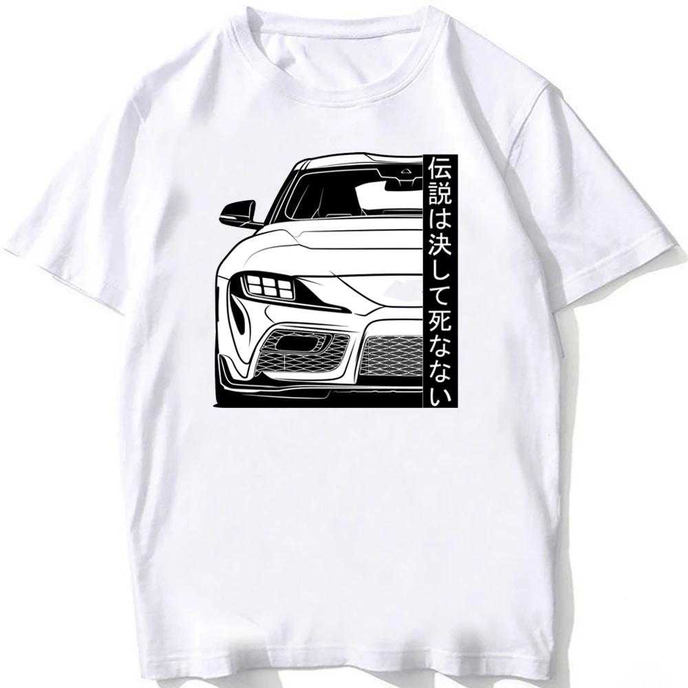 Nové letní pánské tričko s krátkým rukávem MK4 Manga Harajuku Japonsko Potisk auta Bílé Ležérní Chlapecké Trička Hipster Cool Pánské Topy