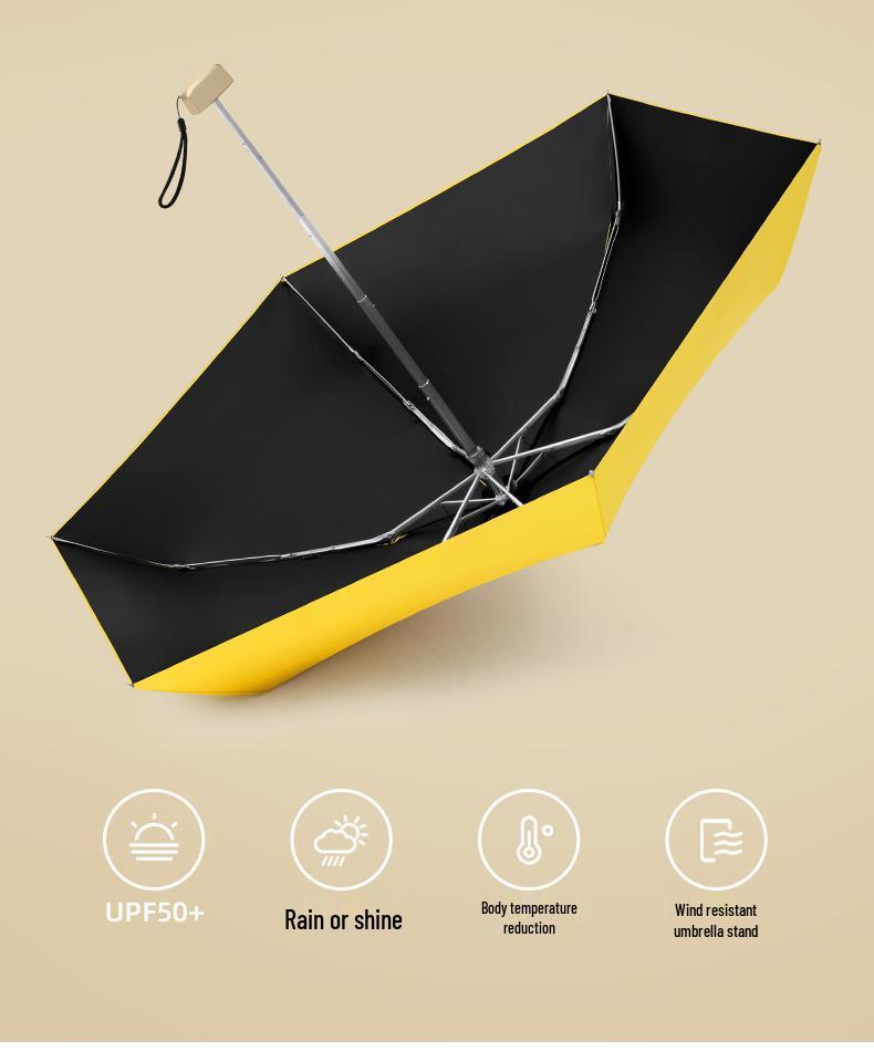 Women's Compact UV-Defender: Portable Mini Umbrella for Sun and Rain
