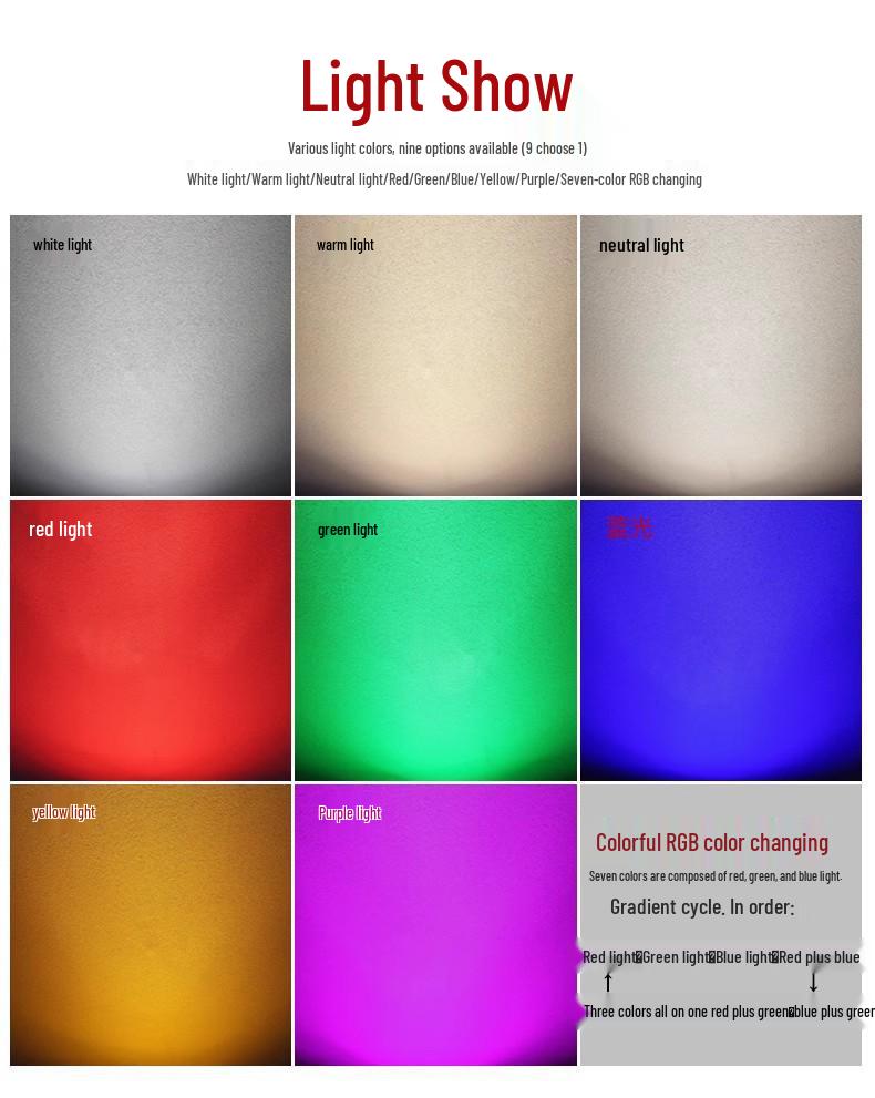 LED Waterproof Outdoor Spotlight: Seven-Color Tree Projection Lawn Light for Villa Landscapes