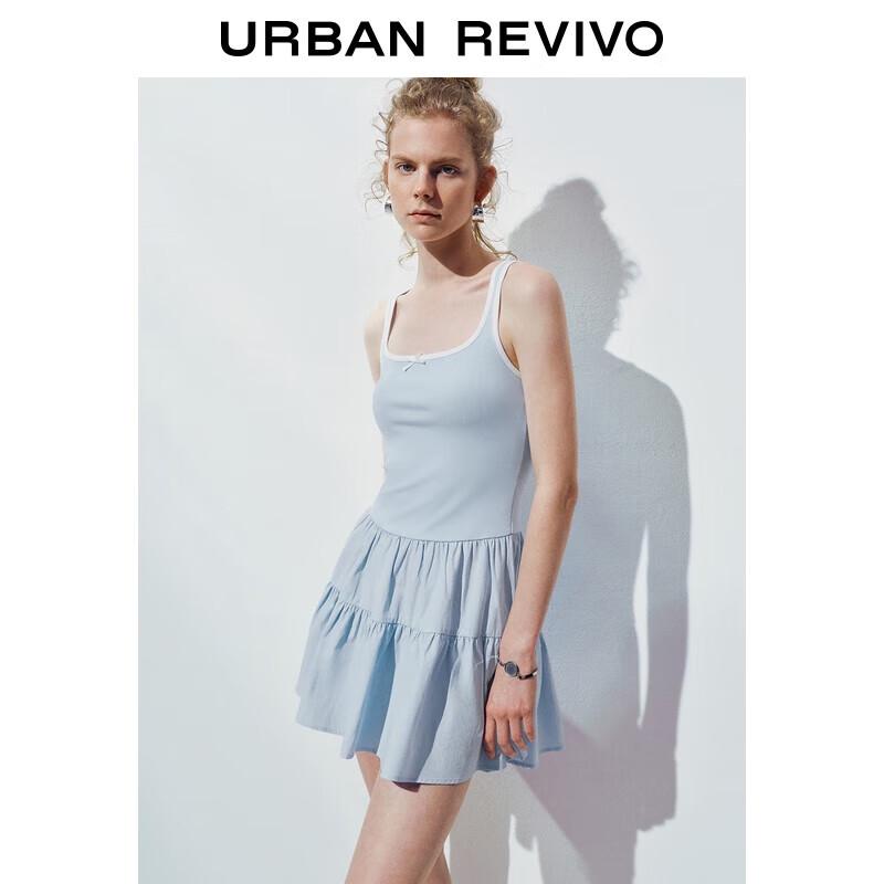 

UR 2025 Осень Женское платье без рукавов в теннисном стиле с цветными блоками M