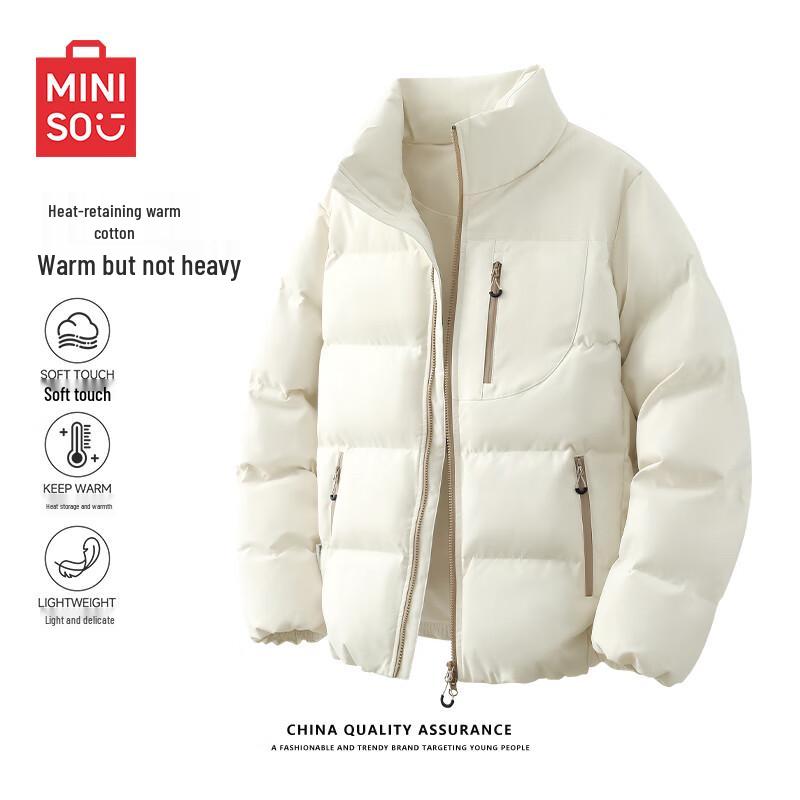 

MINISO Men s Color Block Stand Collar Padded Jacket XL