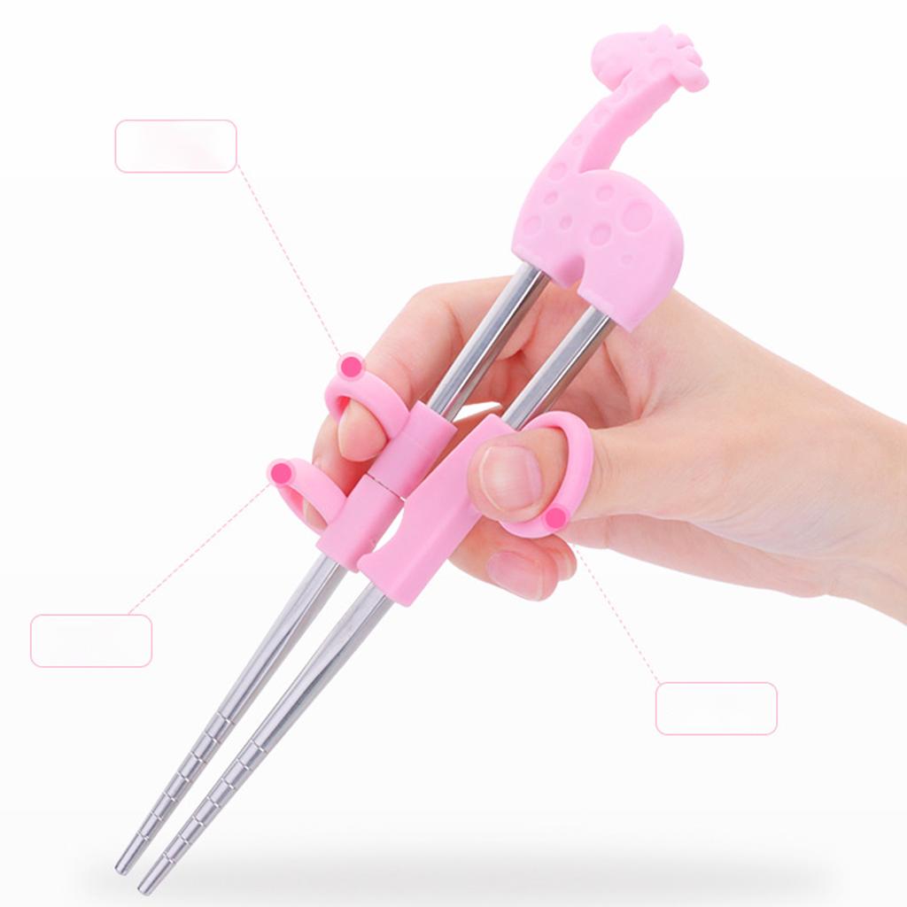 1Pair Kids Baby Beginner Chopsticks Hand Training Helper Chopstick Easy Use