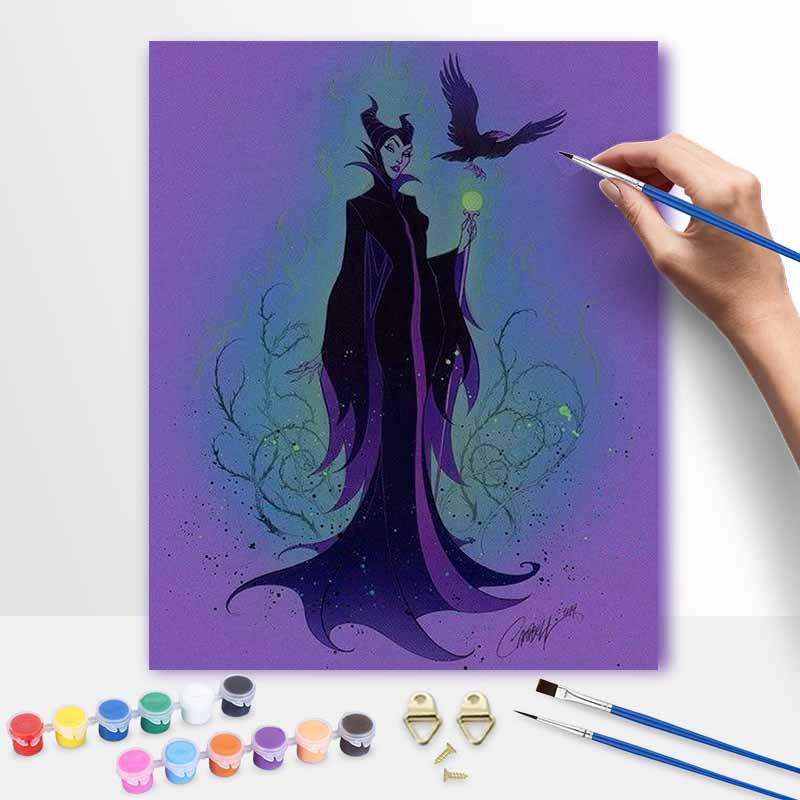 Disney DIY Maleficent Oil Painting Art Painting Kit Home Wall Decor Handmade Gift for Fans of Classic Dark Fairy Tale Magic Artwork
