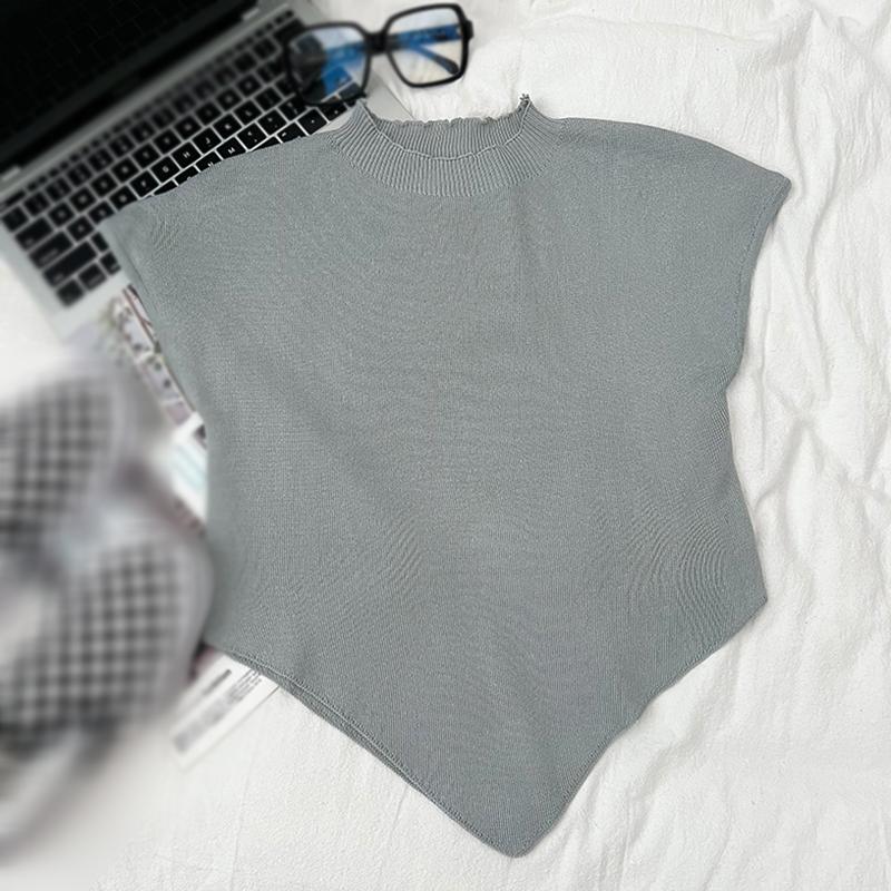 

Женские топы, однотонные пуловеры нестандартной формы с короткими рукавами, летние One Size