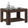 LED Coffee Table Brown Oak Effect 73 x 53 x 45 cm Particleboard