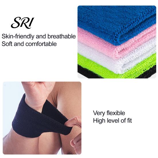 Running Wristband Terry Cloth Wrist Sweatband Breathable Absorbent Sports Band Men Women Athletic Football Volleyball Basketball Tennis