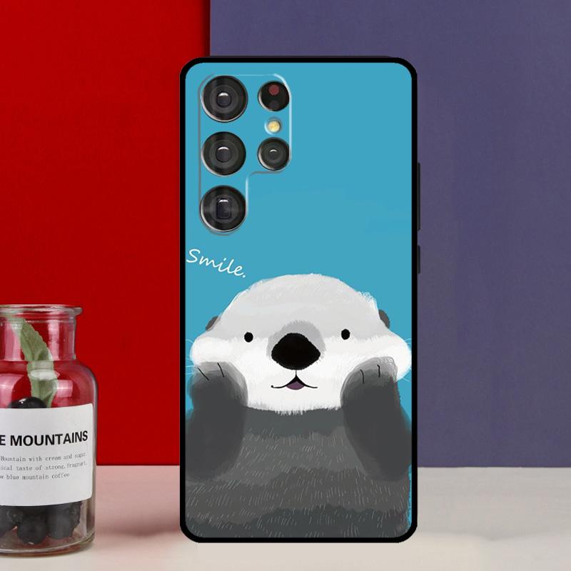 Cute cartoon otter Funda Case For Samsung Galaxy S25 Ultra S9 S10 S20 S22 Plus S21 FE S23 S24 Ultra Phone Cover