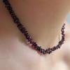 Niche Retro Fashion Personality Irregular Garnet Beaded Collarbone Chain Simple Daily Stacking Sweater Chain Necklace