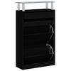 Vidaxl Szafka Na Buty, Czarna, 63X24X104 Cm, Materiał Drewnopochodny