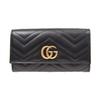GG Marmont Lange Geldbörse Mit Goldenem Logo Gestepptes Leder Damen Geldbörse Schwarz 443436-DTD1T-1000