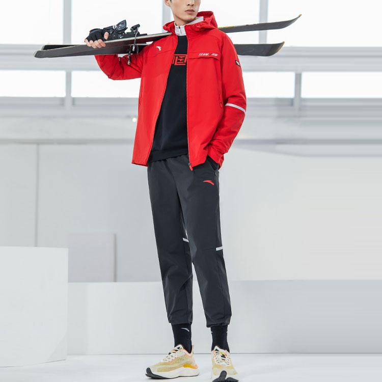 Anta Straight Leg Loose Woven Pants Men Bottoms Black 952217506-3