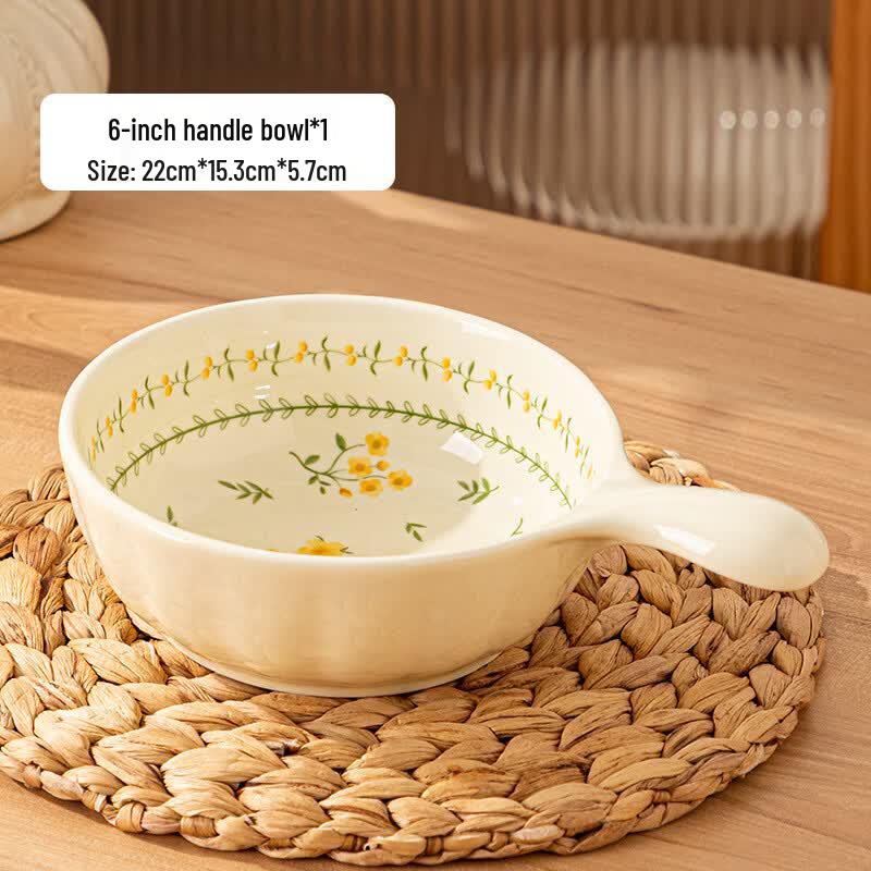 KANGMO Ceramic Double-Handle Bowl