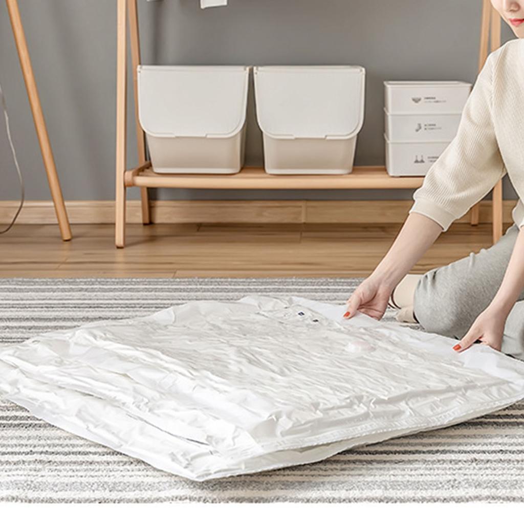 Vacuum Compression Bag Space Saving Bag White Pattern Easy Use Travel Packing Bag for Clothes Bedding Pillow