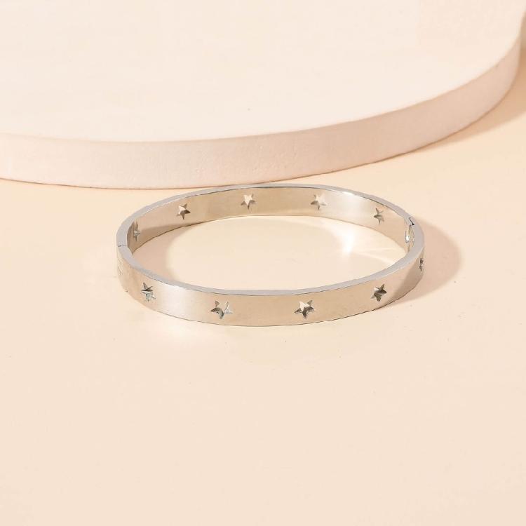 Edelstahlarmband Hohlsternmuster Armband Handgelenkschmuck Sternarmreif