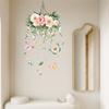 Camellia Peony Wall Stickers Self Adhesive Floral Hanging Basket Decal for Bedroom Girls Room Door Home Decor Vinyl Art
