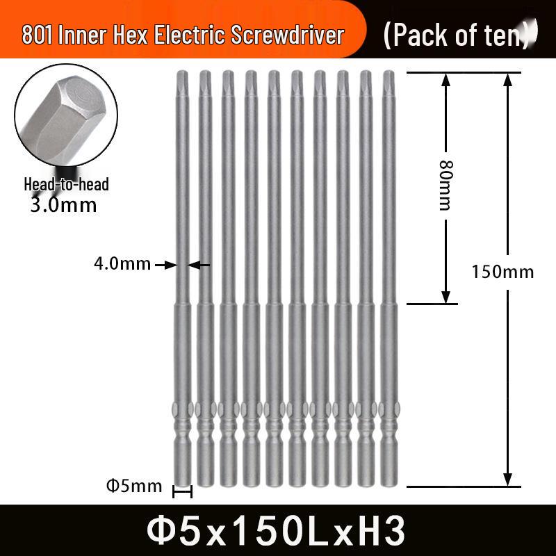 Nigao 801 5mm Hex Socket Electric Screwdriver Bit S2 Hardened Tool