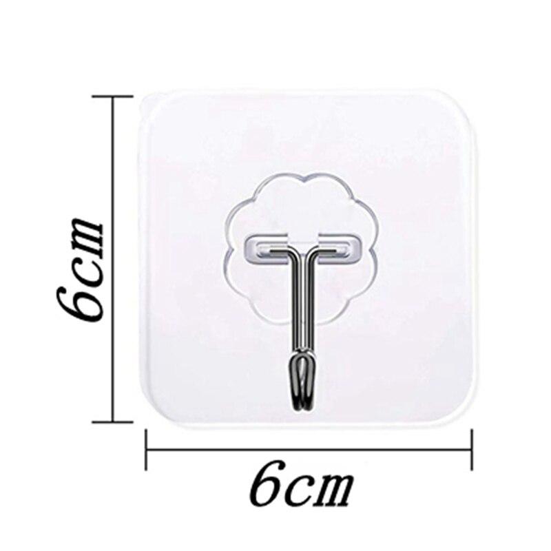 10Pcs Door Hook Adhesive Wall Hooks Transparent Anti-skid Traceless Heavy Duty Stick On Hook Bathroom Kitchen Wall Stickers