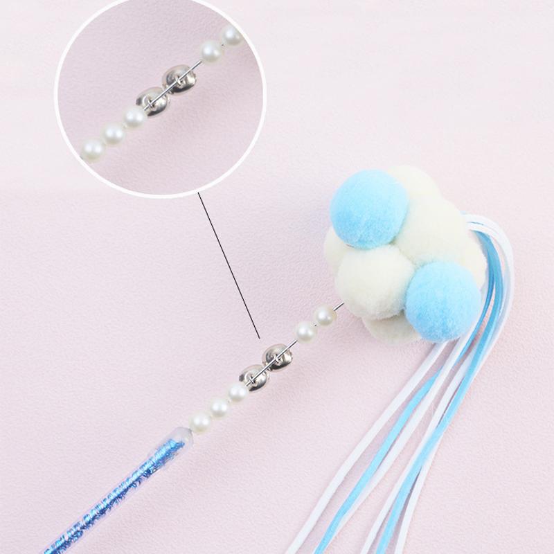 New tassel fairy hair ball teasing cat stick cat interactive cat relieving boredom, grabbing, bell biting cat toy