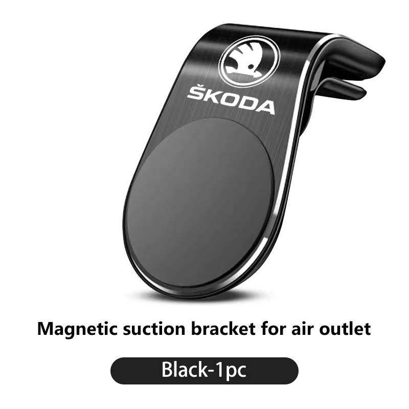 Car Logo 360 Magnetic Phone Holder Air Vent GPS Stand Auto Interior Accessories For Skoda Octavia A5 A7 RS Fabia Superb Rapid  ZL8