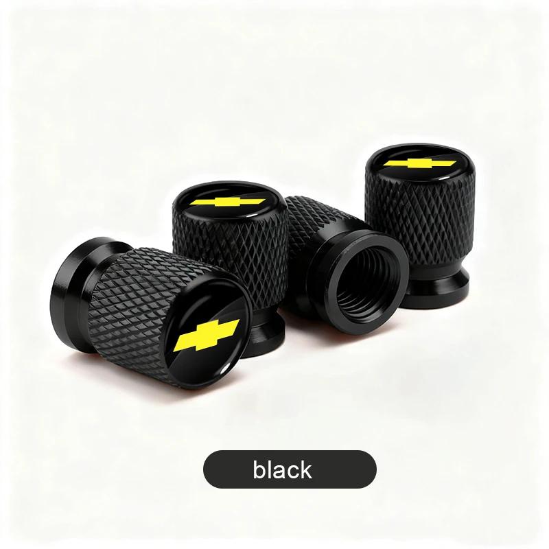 4pcs Car Wheel Tire Valve Caps Aluminum Airtight Covers Fit Chevrolet Silverado Impala Malibu Equinox Cruze Camaro Blazer Aveo