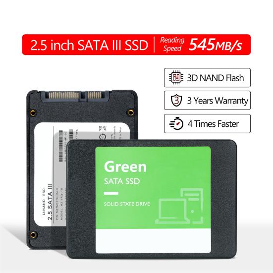 SATA III 6Gb/s 2.5-Inch SSD Shock-proof Speed Up to 545MB/s Read 530MB/s Write 1/2/4TB Internal Solid State Drive for PC Desktop Laptop