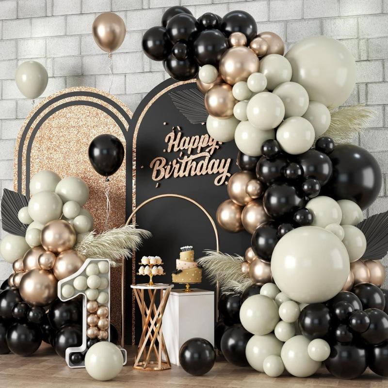 

Vintage Black And White Balloon Wreath Balloon Arch Set Birthday Party Wedding Balloon Decoration Graduation Season Vintage Black and White Balloon Chain Set