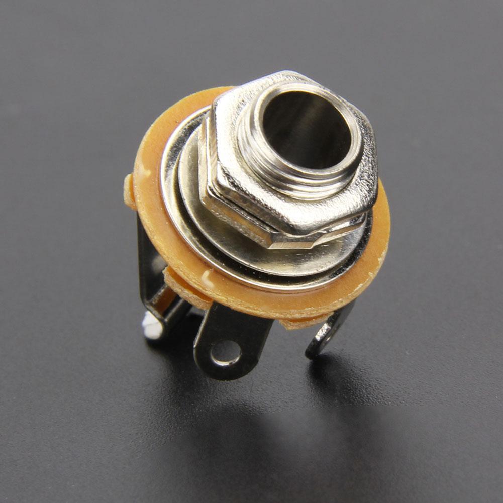 10 Pcs 1/4 Inch 6.35mm Mono Socket Jack, Female Connector Panel Mount Solder Type, Stable Connection No Loose Contact