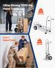 2 In 1 Hand Truck, 453.6 Kg Load Capacity for 4-Wheel Mode, Convertible Hand Truck Dolly with Non-Slip Handle & Wheels, Portable Trolley Dolly for