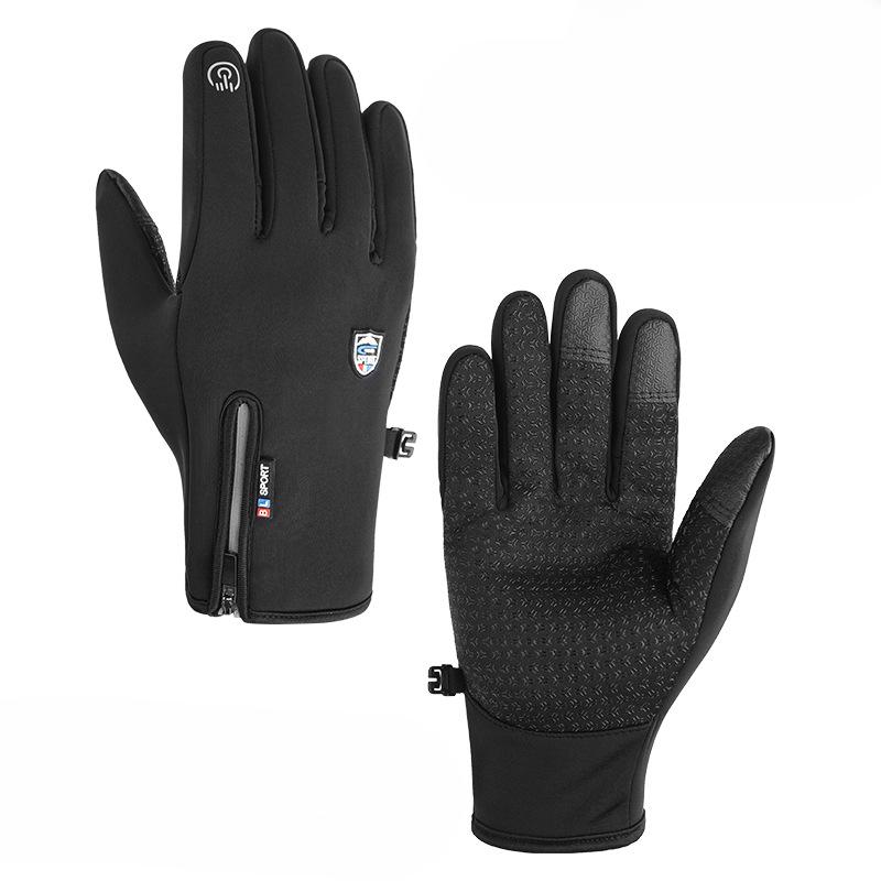 

Мужские зимние велосипедные перчатки плюс бархатные утолщенные спортивные уличные теплые водонепроницаемые холодостойкие с сенсорным экраном для вождения электровелосипеда XL