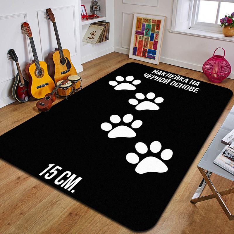 D-Dogs Paws Printed Carpet Fashion Yoga Mat Non-Slip Carpet Bedroom Decoration Outdoor Carpet Bedroom Birthday Gift