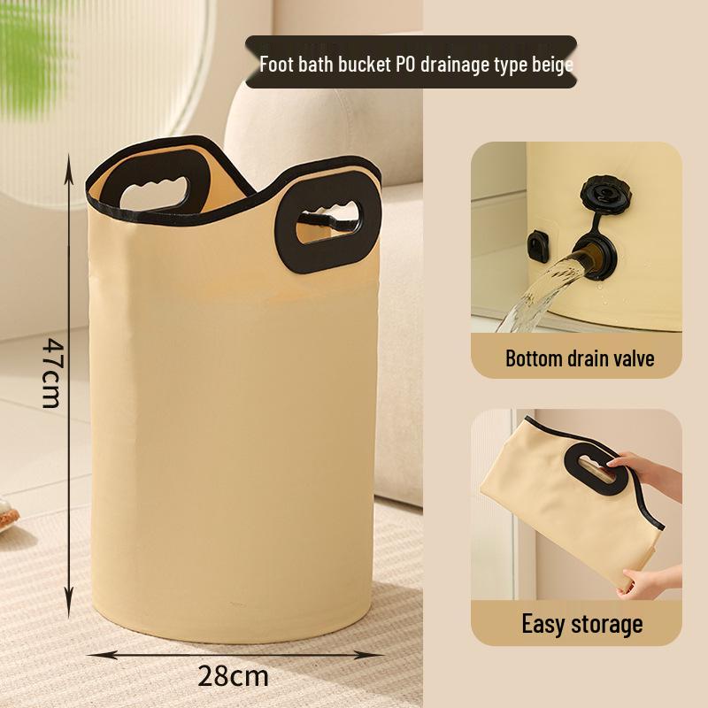 Portable Insulated Foldable Foot Bath Bucket - Travel-Friendly and Deep for Household Use