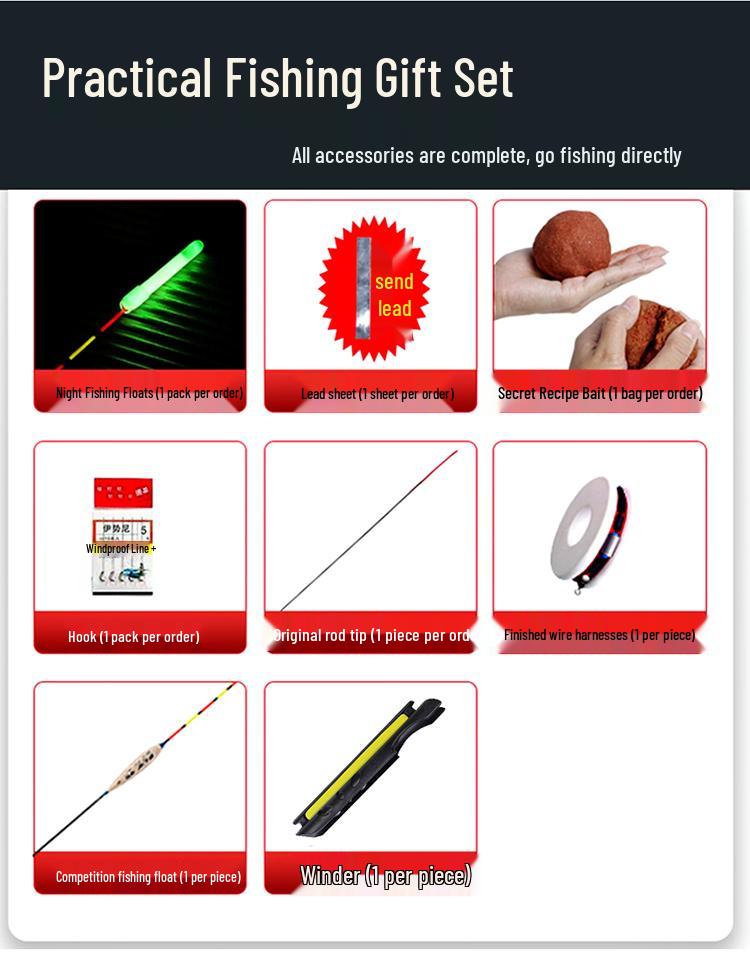 Ultra-Light Ultra-Hard Beginner Fishing Rod Set - Short Section Stream Rod