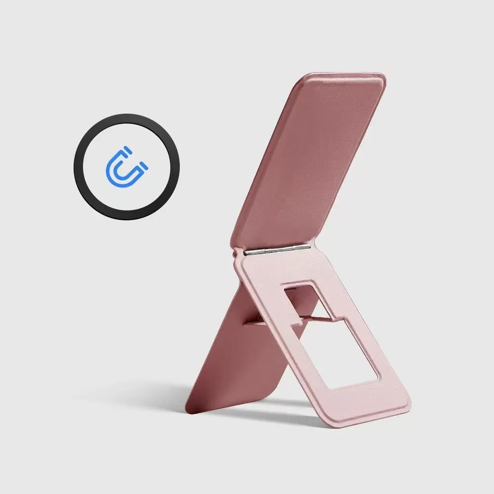 Magsafe Folding Card Case Magnetic Mobile Phone Holder Apple 17 Leather Multifunctional Folding Back Sticker Card Clip