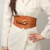Geometric Buckle Women's Slimming Belt PU Dress Waistband Fashionable Elastic Waist Belt  Women