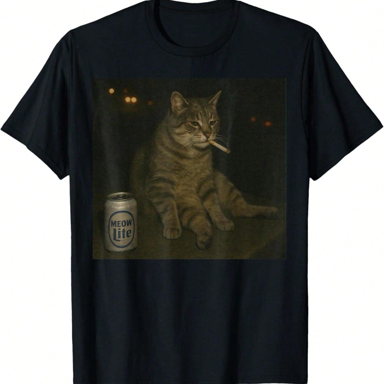 Funny Smoking Cat, Cigarette Kitty Gen Z Meme, Cat Lover T-Shirt S разноцветный
