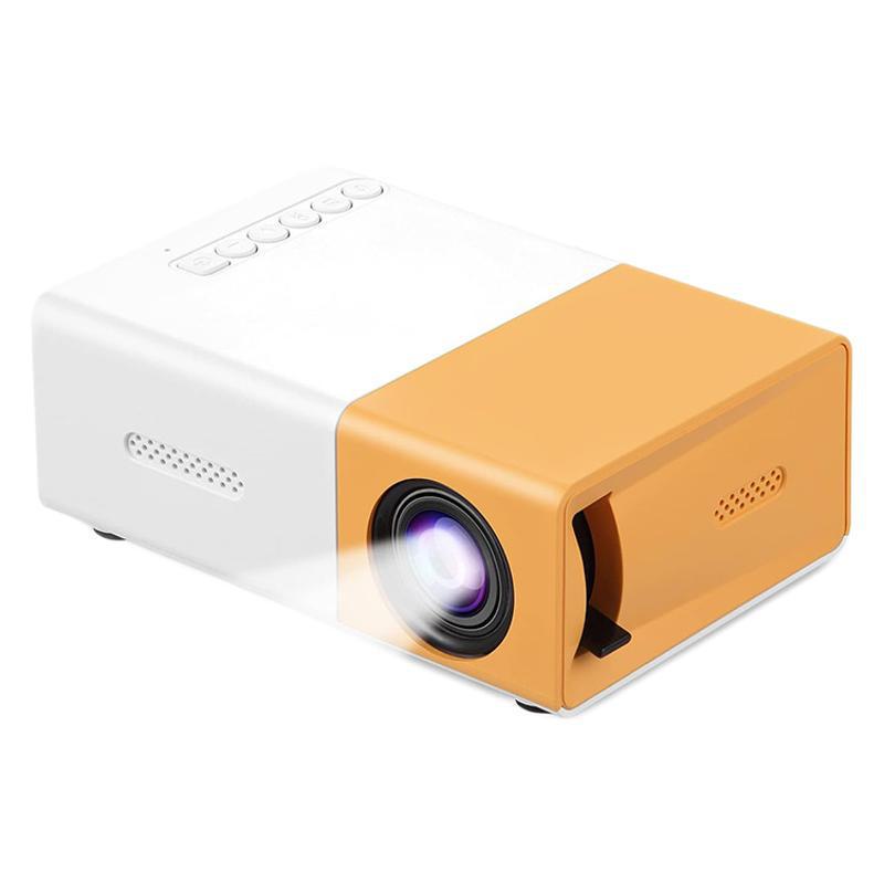 Yellow-White YG300 HD Mini LED Projector for Dormitory and Home
