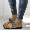 2025 Summer New Set of Toe Sequined Sandals Women's Casual Large Size Foreign Trade Rhinestone Slippers Women