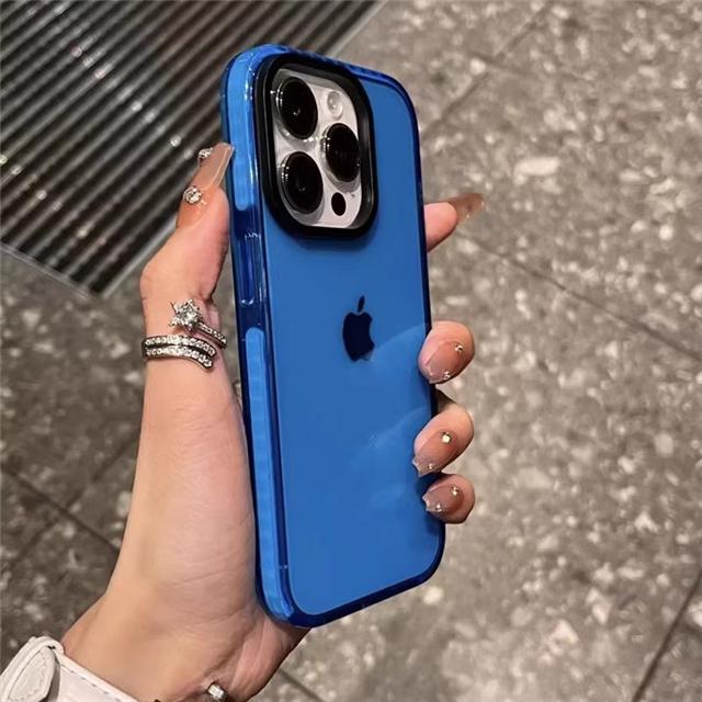 For iPhone 16 Pro Max Luxury Transparent Color Frame Phone Case For iPhone 15 14 13 12 11 Pro Max X Xs Xr Soft Protective Cover