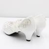 Scarpe Donna Eleganti PU Pizzo 3 5 8 CM Tacchi Sottili Estate Nuove Scarpe da Matrimonio Sposa Paillettes Bianco Tacchi Alti Scarpa Donna Bianca