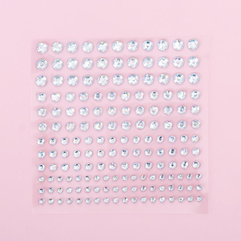

1Sheet 165Pcs 3456Mm Stickers Jewels Stickers Self Adhesive білий