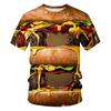 Food Hamburger Pattern T Shirt For Men Funny 3D Printed Tees Summer Casual Short Sleeve Round Neck Tops Oversized T-Shirts
