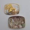 Zinc Alloy Western Cowboy Smooth Buckle Leisure Horse Belt Buckle Retro Tang Grass Flower Belt Buckle For Men And Women