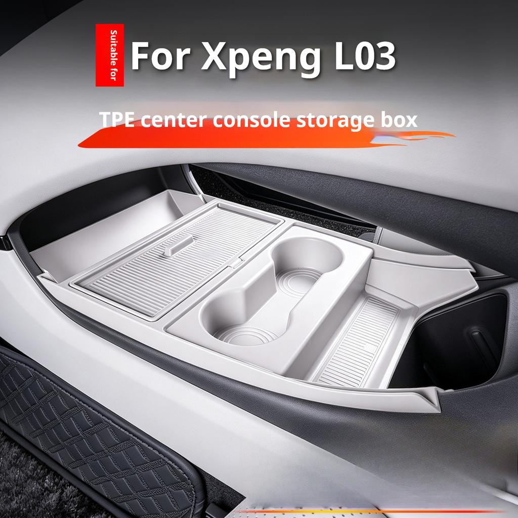 Per Xpeng MONA L03 Scatola portaoggetti in TPE Sotto la console centrale Organizzatore multifunzionale Contenitore Accessori per interni auto Mod