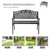 Panca a 2 Posti Panca da Giardino in Alluminio Panca in Metallo Panca con Braccioli Stile Casa di Campagna Nero 102,5 x 61 x 84 cm