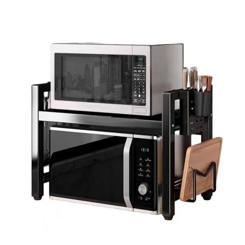 Adjustable Microwave Oven Rack for Bakers, Kitchen Utensil Storage Rack, Iron Construction, Suitable