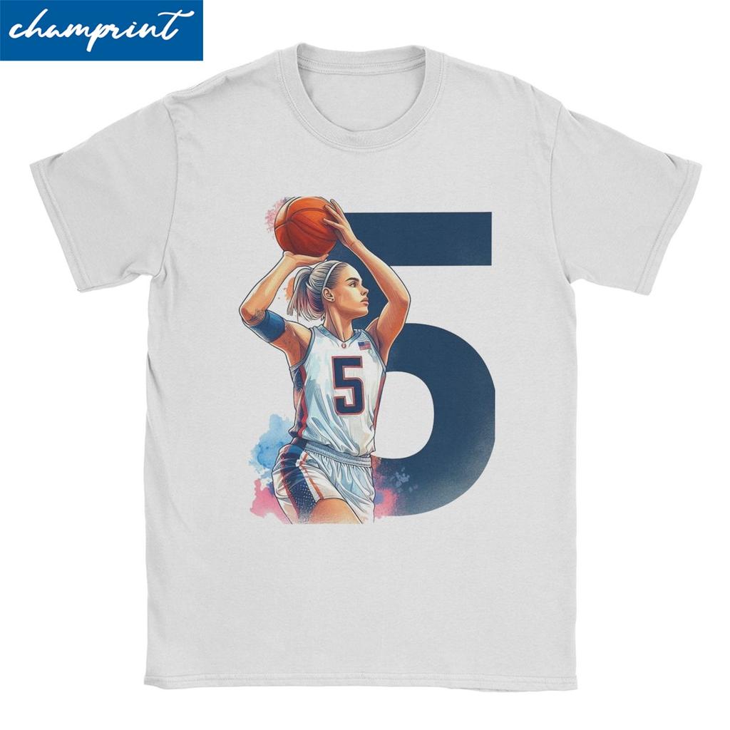 Herren Damen Retro Paige Bueckers T-Shirt Basketball 100% Baumwolle Kleidung Tolle Kurzarm Rundhals T-Shirts Übergröße T-Shirts