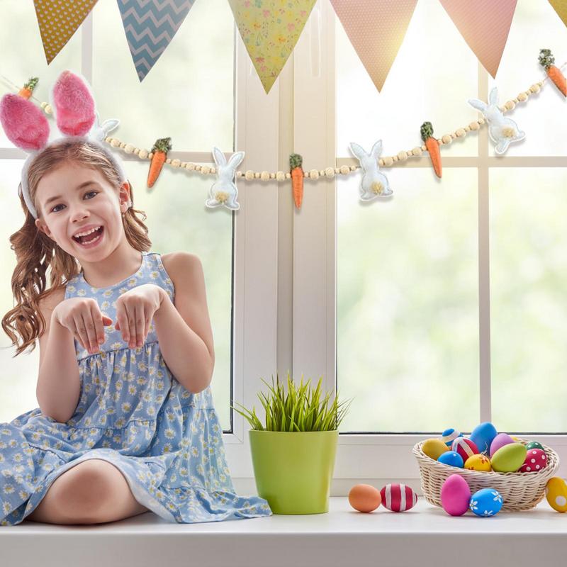 Spring Garland 2.2 Ft Rustic Carrot Felt Holiday Garland Decoration Banner For Wall Mantel Fireplace Home Farmhouse Indoor